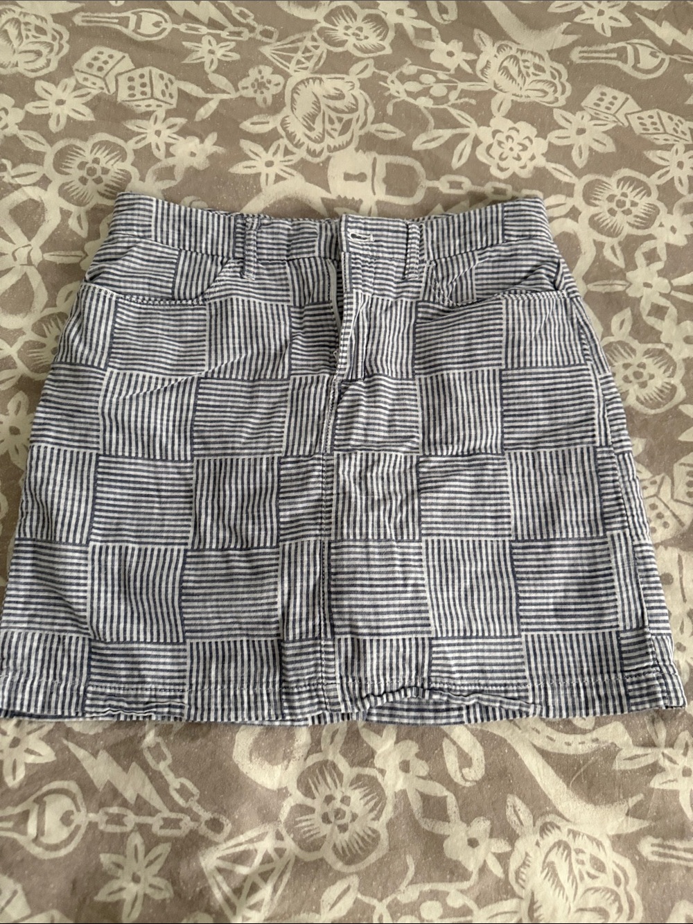 croft & barrow Blue and White madras skirt